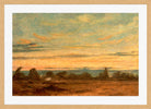 John Constable Print, Summer, Evening Landscape in an oak frame