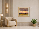 John Constable Print, Summer Evening With Storm Clouds displayed in an Art Deco interior