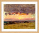 John Constable Print, Summer Evening With Storm Clouds in an oak frame