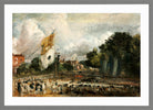 John Constable Print, The Celebration in East Bergholt of the Peace of 1814 Concluded in Paris between France and the Allied Powers in a light grey frame