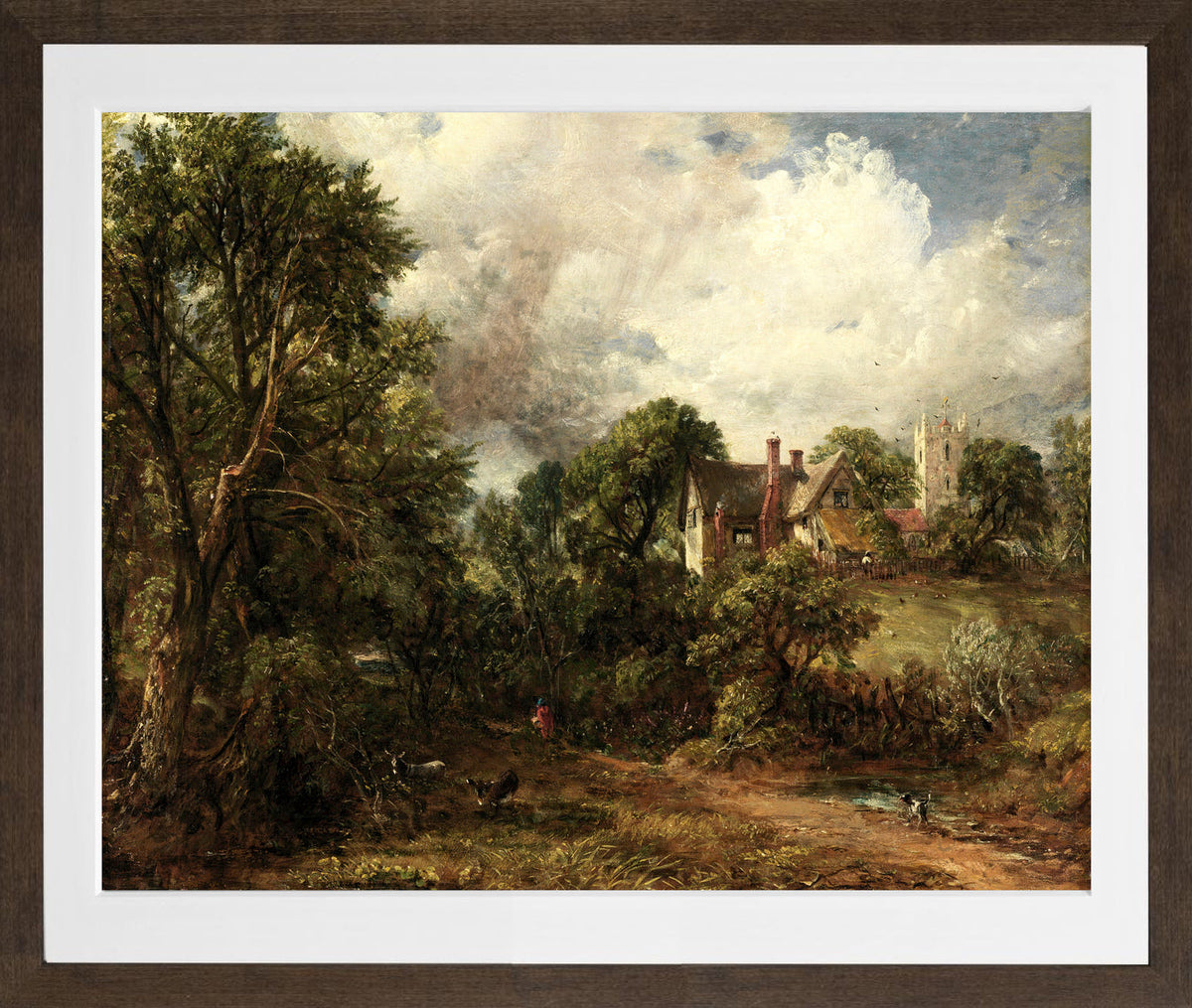 John Constable Print, The Glebe Farm (1827) in a brown frame