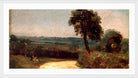 John Constable Print, The Lane from East Bergholt to Flatford (1812) in a white frame