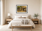 John Constable Print, The Old Mill Shed, Dedham displayed above a bed
