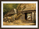 John Constable Print, The Old Mill Shed, Dedham in a brown frame