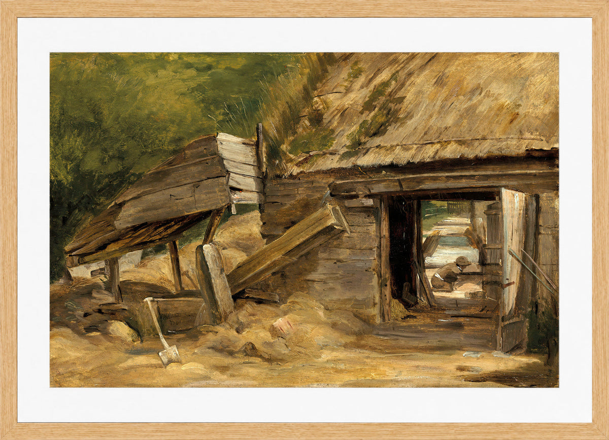 John Constable Print, The Old Mill Shed, Dedham in an oak frame