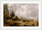 John Constable Print, The Opening of Waterloo Bridge in a white frame