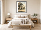 John Constable Print, Trees in a Meadow (ca displayed above a bed