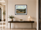 John Constable Print, Trentham Park displayed above a console table