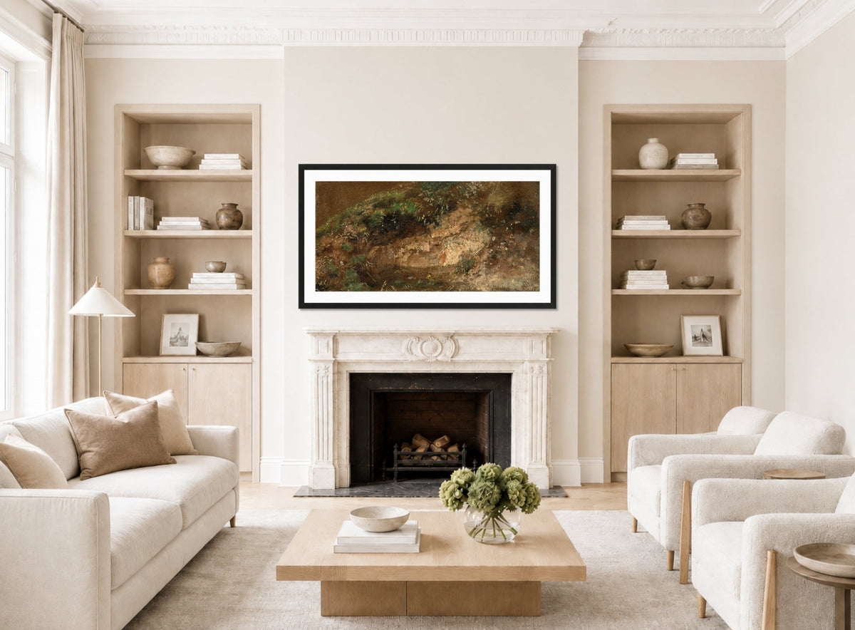 John Constable Print, Undergrowth (ca displayed in a Scandinavian living room