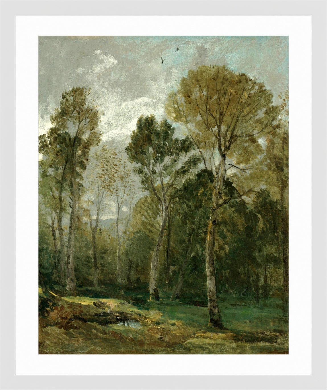 John Constable Print, View Of A Copse in a white frame