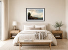 John Constable Print, Waterloo Bridge (circa 1820) displayed above a bed