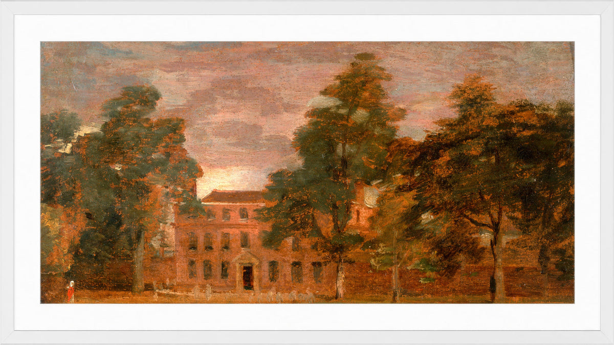 John Constable Print, West Lodge, East Bergholt (1813-1816) in a white frame