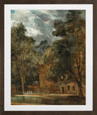 John Constable Print, West Lodge, East Bergholt, with a hatchment in a brown frame