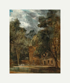 John Constable Print, West Lodge, East Bergholt, with a hatchment with an off-white border for rolled canvas