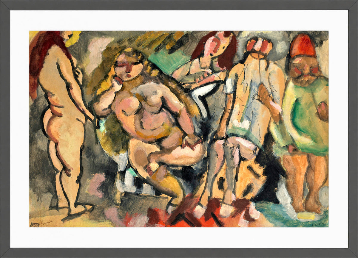 Jules Pascin Print, À Tunis (1921) in a dark grey frame