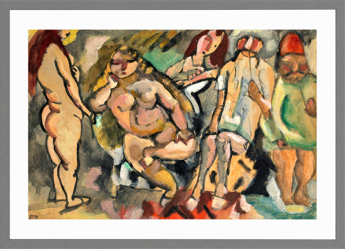 Jules Pascin Print, À Tunis (1921) in a light grey frame