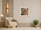 Jules Pascin Print, Étude cubiste (1915) displayed in an Art Deco interior