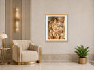 Jules Pascin Print, Femme assise dans un fauteuil (1926) displayed in an Art Deco interior