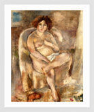 Jules Pascin Print, Femme assise dans un fauteuil (1926) in a white frame