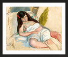 Jules Pascin Print, Femme Étendue in a black frame
