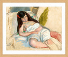 Jules Pascin Print, Femme Étendue in an oak frame