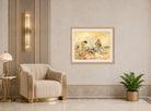 Jules Pascin Print, Femmes au salon (1908) displayed in an Art Deco interior
