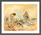 Jules Pascin Print, Femmes au salon (1908) in a dark grey frame