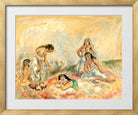 Jules Pascin Print, Femmes au salon (1908) in a gold frame