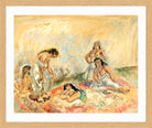 Jules Pascin Print, Femmes au salon (1908) in an oak frame