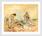 Jules Pascin Print, Femmes au salon (1908) in a white frame