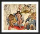 Jules Pascin Print, Femmes Galantes (circa 1911) in a black frame