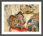 Jules Pascin Print, Femmes Galantes (circa 1911) in a dark grey frame