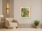 Jules Pascin Print, Fleurs (1917) displayed in an Art Deco interior