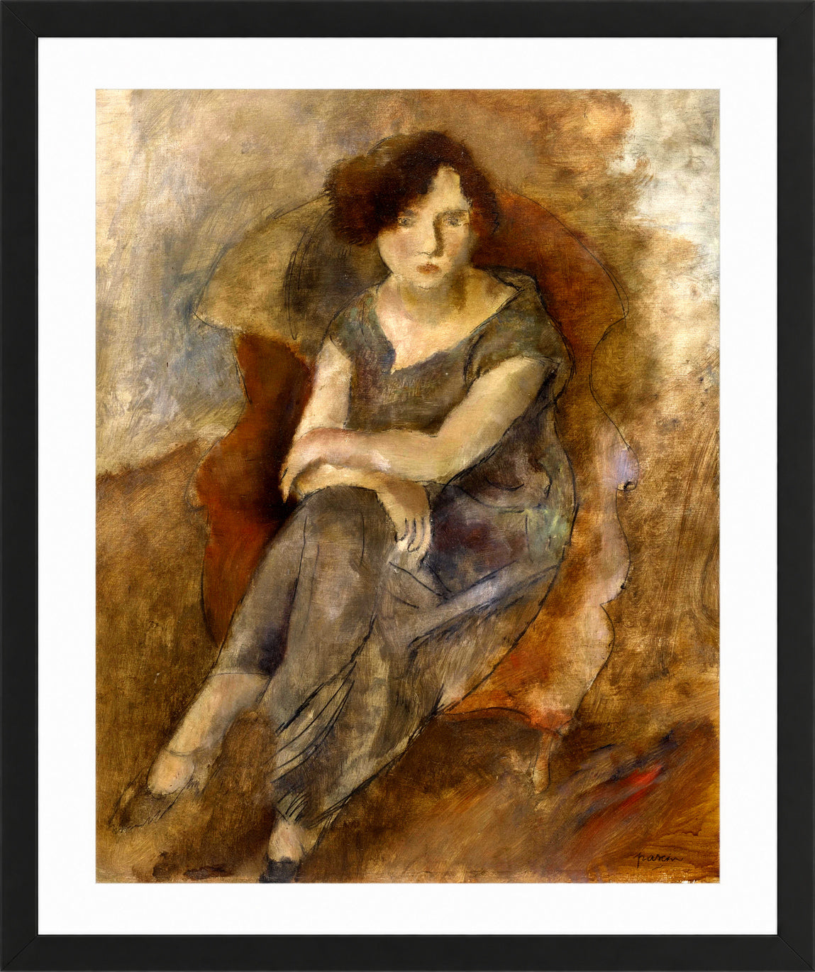 Jules Pascin Print, Gaby (1926-27) in a black frame