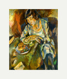Jules Pascin Print, Hermine Aux Fruits (1919) with an off-white border for rolled canvas