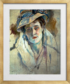 Jules Pascin Print, Hermine David (1907) in a gold frame