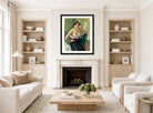 Jules Pascin Print, Jeune femme sur chaise verte (1909) displayed in a Scandinavian living room