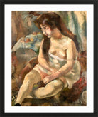 Jules Pascin Print, Jeune fille assise avec un bol de fruits (1921) in a black frame