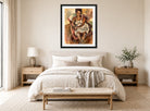 Jules Pascin Print, Julie, la Martiniquaise (1924) displayed above a bed