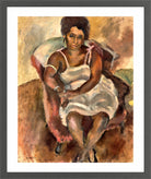 Jules Pascin Print, Julie, la Martiniquaise (1924) in a dark grey frame
