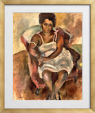 Jules Pascin Print, Julie, la Martiniquaise (1924) in a gold frame
