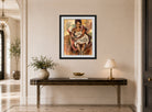 Jules Pascin Print, Julie, la Martiniquaise (1924) displayed above a console table