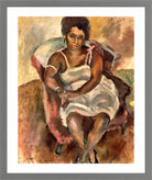 Jules Pascin Print, Julie, la Martiniquaise (1924) in a light grey frame