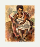 Jules Pascin Print, Julie, la Martiniquaise (1924) with an off-white border for rolled canvas