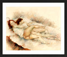 Jules Pascin Print, La Sieste (1927) in a black frame