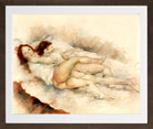 Jules Pascin Print, La Sieste (1927) in a brown frame