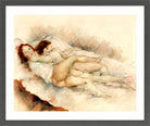 Jules Pascin Print, La Sieste (1927) in a dark grey frame