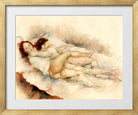 Jules Pascin Print, La Sieste (1927) in a gold frame