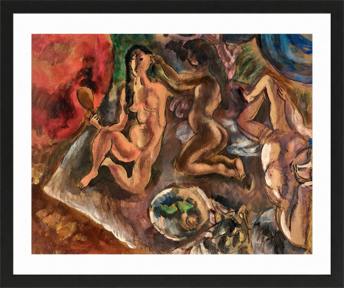 Jules Pascin Print, La toilette aux tropiques (1917) in a black frame