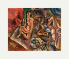 Jules Pascin Print, La toilette aux tropiques (1917) with an off-white border for rolled canvas